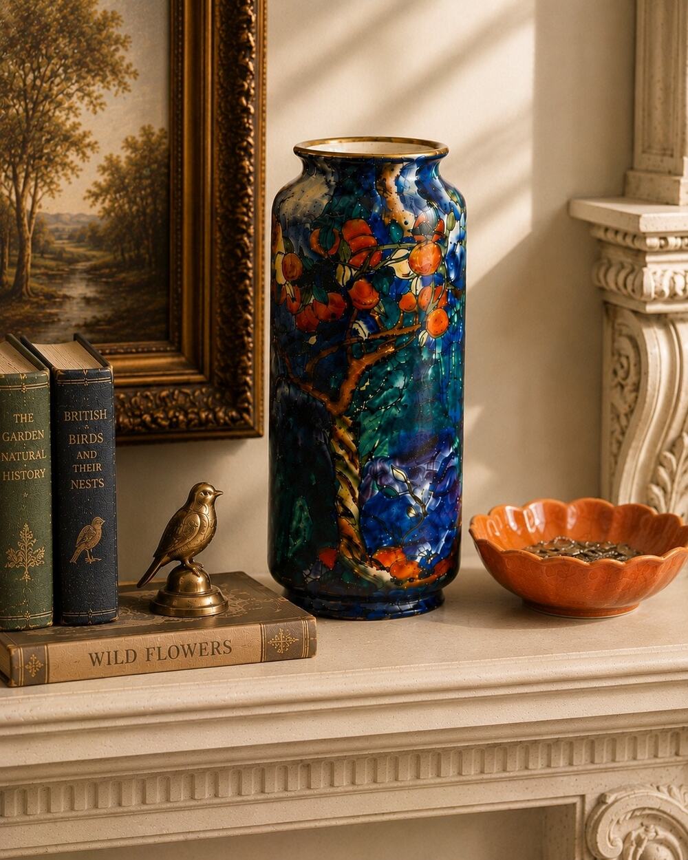 1930 Molly Hancock Cherry-Ripe Coronaware Vase S Hancock England Art Deco